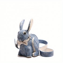 New Luxury Design - Cute Rabbit-Shaped Shoulder Bag with Removable Strap, Light Blue, Elegant Zipper Closure, Polyester Lining, Perfect for Formal & Casual Occasions, Formal Occasion Bag | Playful Accessory | Durable Zipper Closure, Cute Rabbit Accessories