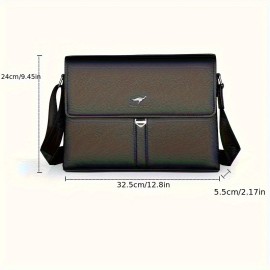 [Men's Crossbody Bag] New Men's Crossbody Bag Made of Genuine, Stylish Horizontal Business Briefcase for Travel
