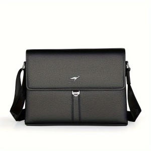 [Men's Crossbody Bag] New Men's Crossbody Bag Made of Genuine, Stylish Horizontal Business Briefcase for Travel