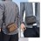 Men'S Minimalist Shoulder Bag, Black Crossbody Messenger Handbag with Adjustable Strap for Daily Commute, No Wash, No Print Design