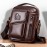 1pc Fashion Genuine Leather Men'S Crossbody Bag, Adjustable Shoulder Strap, Multi-Compartment Satchel with Top Handle, Zipper Closure, Non-Washable, for Outings - Dark Brown