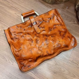 QWQ Men'S Genuine Leather Slim Briefcase Bag - Vintage Handmade Top Grain Shoulder Crossbody Satchel with Double Handles, Deep Brown, Durable & Stylish for Work, Travel, or Everyday Use, Travel Accessory, Classic Design, Sturdy Construction, Briefcase Men, Mens Tote Bag, Tote Bag, Tote Bags, Travel Accessories, Travel Bag, Work Bag