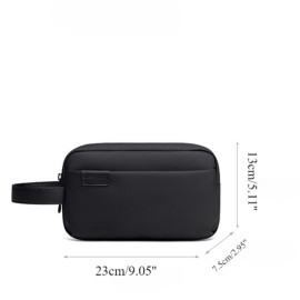 [Trendy Men's Clutch Bag] Trendy Men's Urban Clutch Bag - Fashionable Toiletry Bag for Vocation Travel & Business Trips - Cosmetic Shaver Storage