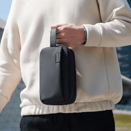 [Trendy Men's Clutch Bag] Trendy Men's Urban Clutch Bag - Fashionable Toiletry Bag for Vocation Travel & Business Trips - Cosmetic Shaver Storage