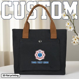 Customizable EMT Firefighter Badge Backpack - Personalized Text/Design, Heavy-Duty Portable Handbag with Top Handle, for First Responders, Medical Professionals, Everyday Commute - Professional & Casual Use - Add Your Own Message!, First Responder Gear, Bold Emblem Design, Sturdy Construction, 2D Flat, EMT Gift Idea, Work Backpack, Emergency Worker, F.A.S.T EMTs