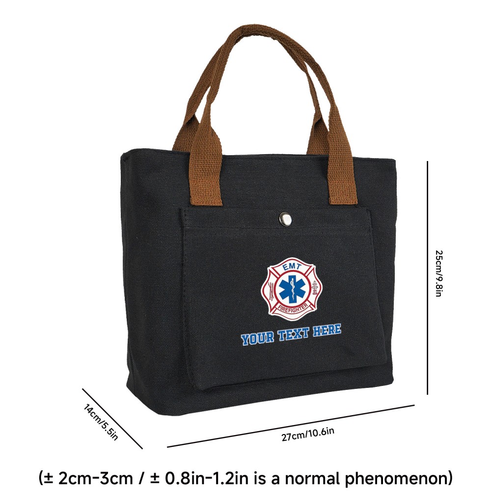 Customizable EMT Firefighter Badge Backpack - Personalized Text/Design, Heavy-Duty Portable Handbag with Top Handle, for First Responders, Medical Professionals, Everyday Commute - Professional & Casual Use - Add Your Own Message!, First Responder Gear, Bold Emblem Design, Sturdy Construction, 2D Flat, EMT Gift Idea, Work Backpack, Emergency Worker, F.A.S.T EMTs