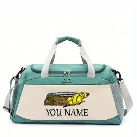 Customizable Soccer-Themed Large Capacity Gym Bag with Shoe Compartment, Adjustable Shoulder Straps & Multi-Functional Storage Pockets - Perfect for Basketball, Travel & Daily Use - Ideal Gift for Birthdays, Father'S Day, Thanksgiving, Sports Gear, Playful Design, Durable Construction