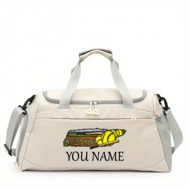 Customizable Soccer-Themed Large Capacity Gym Bag with Shoe Compartment, Adjustable Shoulder Straps & Multi-Functional Storage Pockets - Perfect for Basketball, Travel & Daily Use - Ideal Gift for Birthdays, Father'S Day, Thanksgiving, Sports Gear, Playful Design, Durable Construction