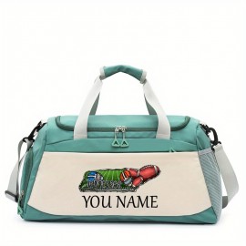 Customizable Soccer-Themed Large Capacity Gym Bag with Shoe Compartment, Adjustable Shoulder Straps & Multi-Functional Storage Pockets - Perfect for Basketball, Travel & Daily Use - Ideal Gift for Birthdays, Father'S Day, Thanksgiving, Sports Gear, Playful Design, Durable Construction