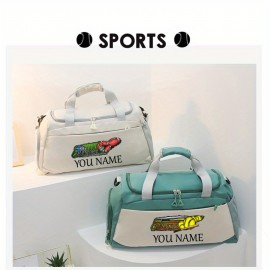 Customizable Soccer-Themed Large Capacity Gym Bag with Shoe Compartment, Adjustable Shoulder Straps & Multi-Functional Storage Pockets - Perfect for Basketball, Travel & Daily Use - Ideal Gift for Birthdays, Father'S Day, Thanksgiving, Sports Gear, Playful Design, Durable Construction