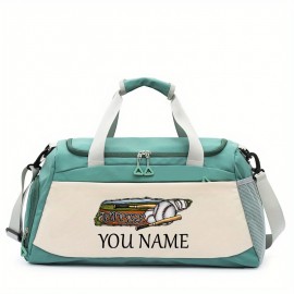 Customizable Soccer-Themed Large Capacity Gym Bag with Shoe Compartment, Adjustable Shoulder Straps & Multi-Functional Storage Pockets - Perfect for Basketball, Travel & Daily Use - Ideal Gift for Birthdays, Father'S Day, Thanksgiving, Sports Gear, Playful Design, Durable Construction