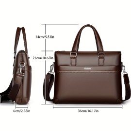 [Stylish Business Briefcase] Stylish Men's Sleek Minimalist Briefcase | Adjustable Strap & Ergonomic Handle, Black Business Laptop Bag for Daily Commute, Office & Professional Use - Professional Laptop Bag, Computer Bag