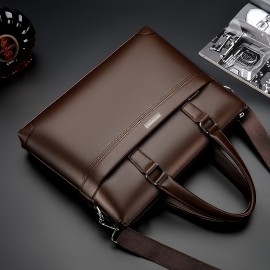 [Stylish Business Briefcase] Stylish Men's Sleek Minimalist Briefcase | Adjustable Strap & Ergonomic Handle, Black Business Laptop Bag for Daily Commute, Office & Professional Use - Professional Laptop Bag, Computer Bag