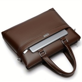 [Stylish Business Briefcase] Stylish Men's Sleek Minimalist Briefcase | Adjustable Strap & Ergonomic Handle, Black Business Laptop Bag for Daily Commute, Office & Professional Use - Professional Laptop Bag, Computer Bag