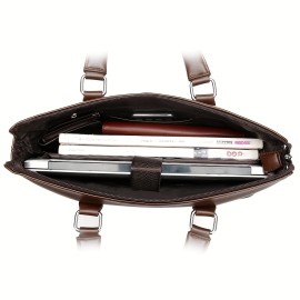 [Stylish Business Briefcase] Stylish Men's Sleek Minimalist Briefcase | Adjustable Strap & Ergonomic Handle, Black Business Laptop Bag for Daily Commute, Office & Professional Use - Professional Laptop Bag, Computer Bag