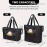 1pc Men's Stylish Large Capacity Yoga Gym Tote Bag with Pomeranian & Floral Design, Wet/Dry Separation, Black Fabric Handbag for Daily Use & Fitness