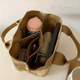 Large Capacity Tote Bag - Beige/ Tan/Black/ - Spacious Everyday Handbag with Sturdy Handles for Work, Travel, School, Shopping - Minimalist Professional & Casual Purse - Easy-Clean Design, Versatile Carryall, Simple Aesthetic, Durable Construction, Spacious Carryall, Office Workers, Women'S Bag, Tote Bag For Women, Travel Bag, Gym Bag, Travel Luggage Bag, Shopping Bag