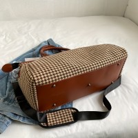 Large Capacity Houndstooth Pattern Sports Bag, Versatile Travel Luggage Handbag, Trendy Overnight Bag