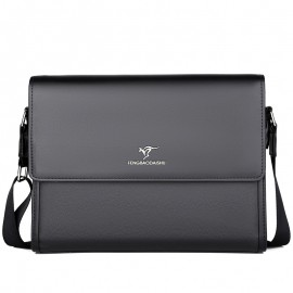 Men's Black Business Briefcase with Golden Embossed Logo, Top Handle & 43.31