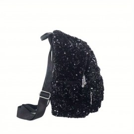 Women's Fashion Retro Sequin Cool Tote Bag, Front Pocket Y2K Hot Backpack, Shiny Street Style Spliced City Pack for Work Commute Dating Parties with Large Capacity Multi-Pockets Shoulder Crossbody, Dating Accessory, Party Backpack, Streetwear Accessory, Retro Fashion, Nylon Tote, Multipocket Bag, Crossbody Bag, Young Professionals