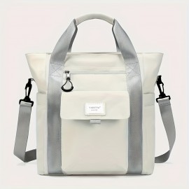 Women's Large Capacity Convertible Backpack - Stylish Multi-Compartment Travel Backpack with Detachable Crossbody/Handheld Bag, Adjustable Padded Shoulder Straps, Durable Polyester for Commuting, Work, School & Travel - White/Black (Hand Washable) - Versatile Everyday Backpack for Women