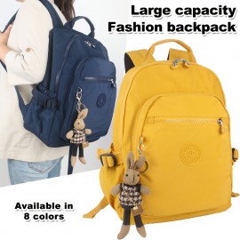 Women'S Large Capacity Laptop Backpack with Cute Rabbit Pendant - Nylon Travel Backpack, Multi-Pocket School, Work, Commute Backpack with Adjustable Strap, Backpack for Travel