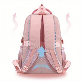 Calvin Inspired Backpack - Large Capacity School, Travel, Work Bag with Ergonomic Padded Straps, Multiple Compartments, Zipper Closure - Durable Nylon Backpack for Women & Men, Everyday Commute, College, Business - Available in Pink, Blue, Black - Machine Washable, Backpack for Travel, College Essentials, Geometric Pattern, Sturdy Construction, Versatile Carryall, Daily Commuters, Casual Style, Highquality Fabric, Office Workers, Women'S Backpack, Small Backpack For Volleyball, Jt