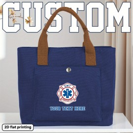Customizable EMT Firefighter Badge Backpack - Personalized Text/Design, Heavy-Duty Portable Handbag with Top Handle, for First Responders, Medical Professionals, Everyday Commute - Professional & Casual Use - Add Your Own Message!, First Responder Gear, Bold Emblem Design, Sturdy Construction, 2D Flat, EMT Gift Idea, Work Backpack, Emergency Worker, F.A.S.T EMTs
