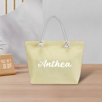 Women's Customizable Personalized Name/Text Handbag - Large Capacity Lightweight Tote Bag with Zip Closure, Pastel Pink (Custom Colors available) - for Commuting, Travel, Work, Everyday Use - Ideal Gift, Sturdy Shoulder Straps, Quality Fabric Construction, Fashion Stripes, Reinforced Stitching, Fashion Lovers