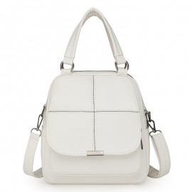 Taole Women's Vintage PU Convertible Handbag/Backpack - Adjustable & Detachable Strap, -Tone Hardware, Multi-Way Carry (Crossbody/Backpack) - Beige/White/Khaki/Red/Black, Zipper Closure for //Travel