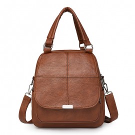 Taole Women's Vintage PU Convertible Handbag/Backpack - Adjustable & Detachable Strap, -Tone Hardware, Multi-Way Carry (Crossbody/Backpack) - Beige/White/Khaki/Red/Black, Zipper Closure for //Travel