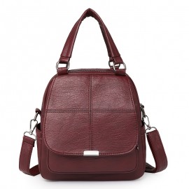 Taole Women's Vintage PU Convertible Handbag/Backpack - Adjustable & Detachable Strap, -Tone Hardware, Multi-Way Carry (Crossbody/Backpack) - Beige/White/Khaki/Red/Black, Zipper Closure for //Travel