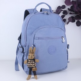 Women'S Large Capacity Laptop Backpack with Cute Rabbit Pendant - Nylon Travel Backpack, Multi-Pocket School, Work, Commute Backpack with Adjustable Strap, Backpack for Travel