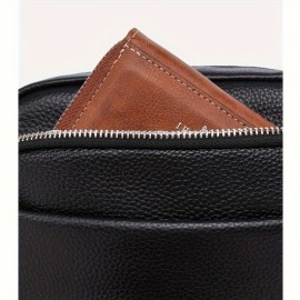 Women'S Genuine Leather Crossbody Bag - Large Capacity Retro Square Handbag with Detachable Strap, Golden-Tone Hardware & Zipper Closure, Elegant White/Black/Coffee/Green/Blue - Versatile Everyday & Special Occasion Purse, Durable Cowhide Leather Sh