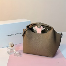 HOUSE OF LITTLEBUINNY • Versatile Modern Women's Crossbody Bag • Convertible Handbag/Clutch Purse with Detachable Strap • Synthetic Faux Leather Everyday & Formal Bag in Black/White/Beige • Minimalist Shoulder Bag for Casual Formal Outfits • Sleek Durable Fashionable Tote • Trendy Sturdy No-Padding Construction • Compatible with Office Women