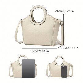 Burgundy/Black/Olive Green/Coffee Brown/Light Brown/Ivory Vintage Women's Shoulder Bag - Stylish Casual Shopping Handbag with Detachable Strap, Zip Closure, and Nylon Lining, Travel Shoulder Purse | Minimalistic Branding | Oiled Edge Construction, Novelty Purse