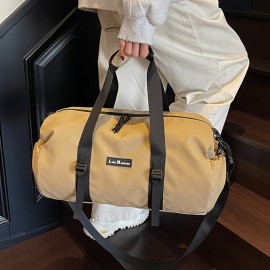 Men's Large Capacity Gym Duffel Bag - Sleek Black Adjustable Shoulder Straps, Durable Fabric for Travel, Business & Daily Commute - Spacious Sport Bag with Multiple Compartments, Gym Bag, Highend Texture, Workout Gear, Modern Design, Premium Material, Fitness Enthusiasts