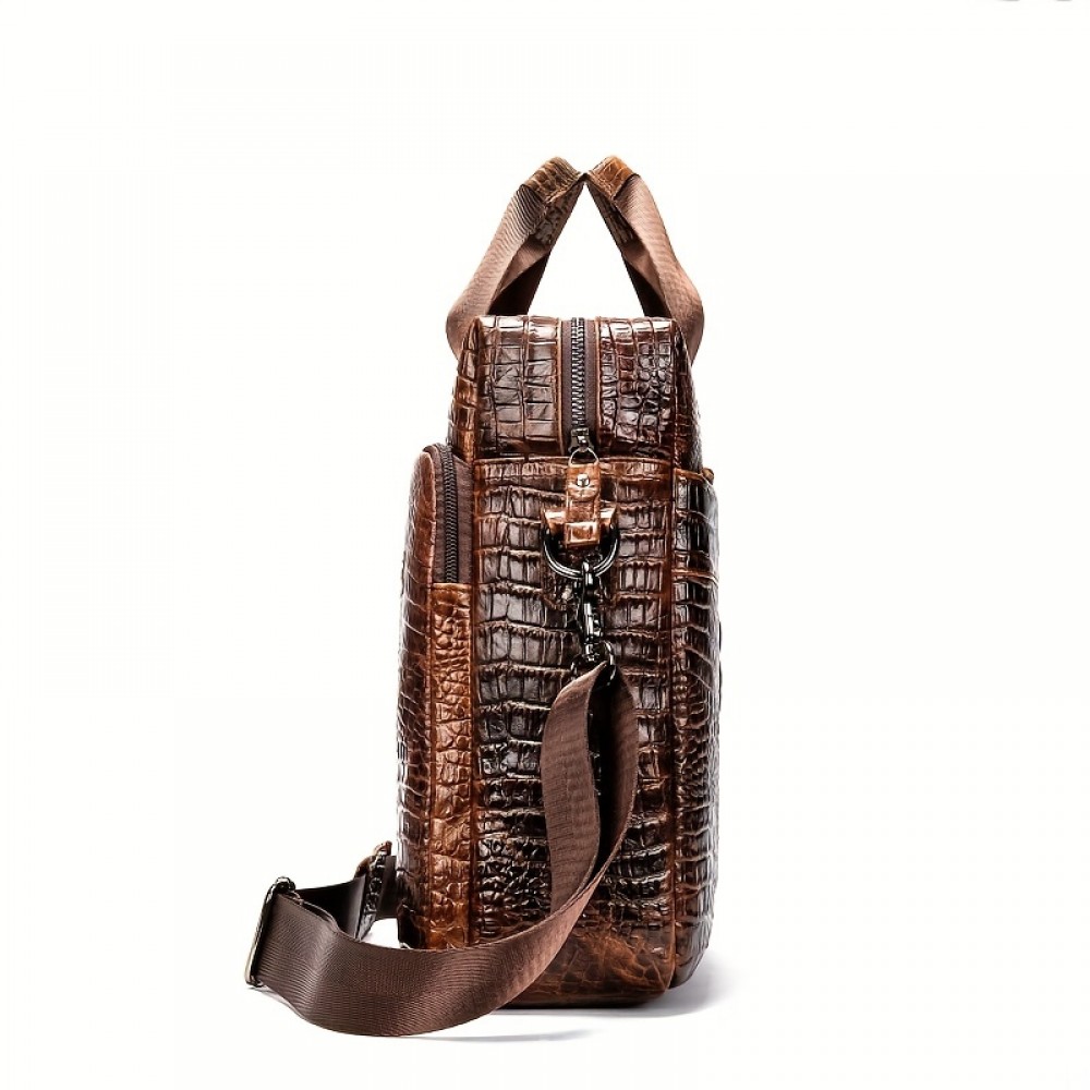 [Cowhide Leather | Briefcase] 14inch Cowhide Leather Men's Briefcase | Business HandBag Laptop Computer Bag Crossbody Bag | Men's Shoulder Bag Husband Gift