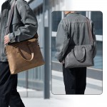 Men's handbag briefcase Men's bag tote bag file folder detachable shoulder strap daily commuting hand-held bag without print adjustable belt simple and stylish three colors available