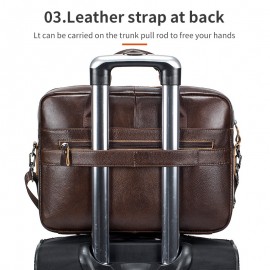 Leather Crossbody Bag, Men's Briefcase, Portable Shoulder Bag, Top Layer Leather File Bag, Large Leather Tote Bag, Leather Computer Bag, Suitable for Valentine's Day, Teacher's Day, Back to School, Graduation and Christmas Gifts
