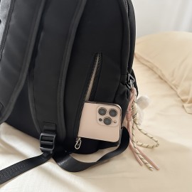 Women's Cute Backpack - Lightweight Mini Daypack with Adjustable Strap & Zipper Closure, Compact Everyday Bag for School, Travel, Work - Durable Nylon Backpack in Black/, Hand Washable, Mini Backpack, Casual Outings, Trendy Accessory, Easy Maintenance, Versatile Carryall, Daily Commute, Minimalist Design, Sturdy Construction, Student Essentials