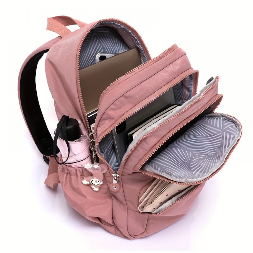 Women'S Minimalist Backpack - Lightweight Everyday Backpack with Snap Closure, Spacious Main Compartment & Front Pocket - Durable Polyester Bag for Women, School, Travel, Work, Commute - Elegant Red Backpack for Everyday & Formal Use, Backpack for Travel, Work Essentials, Sleek Design, Sturdy Construction, Daily Commuters, Casual Style, Highquality Fabric, Office Workers, Travel Essentials, Commuter Backpack, Reliable Clip, Busy Professionals