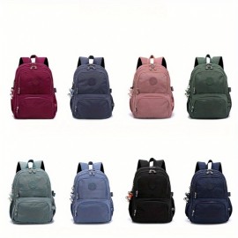 Women'S Minimalist Backpack - Lightweight Everyday Backpack with Snap Closure, Spacious Main Compartment & Front Pocket - Durable Polyester Bag for Women, School, Travel, Work, Commute - Elegant Red Backpack for Everyday & Formal Use, Backpack for Travel, Work Essentials, Sleek Design, Sturdy Construction, Daily Commuters, Casual Style, Highquality Fabric, Office Workers, Travel Essentials, Commuter Backpack, Reliable Clip, Busy Professionals