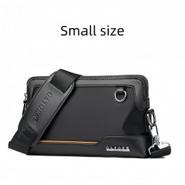 Men'S Premium Oxford Fabric Crossbody Bag with Adjustable Strap - Multi-Compartment Casual Shoulder Bag for Everyday Commute & Outings, Royal Blue with Orange Accents - Ideal Gift for Boyfriend & Family, Crossbody Purse, Versatile Travel Purse, Modern Accessory, Durable Construction, Compact Purse, Urban Commuters, Daily Essentials, Sleek Design, Sturdy Construction, Urban Professionals