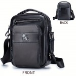 Double-layer business crossbody bag, portable shoulder bag casual bag, unisex Genuine Leather crossbody, top layer Genuine Leather square bag, Genuine Leather single-shoulder handbag, suitable for Valentine's Day, Teacher's Day, back-to-school, graduation, and Christmas gifts