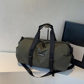 Men's Large Capacity Gym Duffel Bag - Sleek Black Adjustable Shoulder Straps, Durable Fabric for Travel, Business & Daily Commute - Spacious Sport Bag with Multiple Compartments, Gym Bag, Highend Texture, Workout Gear, Modern Design, Premium Material, Fitness Enthusiasts