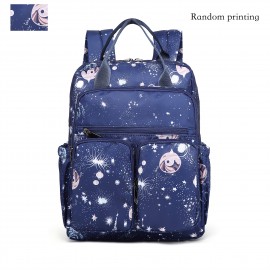 Women's Large Capacity Backpack - Stylish Purple Cosmic galaxy Backpack with Multiple Compartments, Heavy-Duty Nylon School Bag, Laptop Backpack for Women & Teens, Travel, College, Work - Space-Themed Organizer